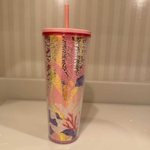 Starbucks 2020 Coral Reef Bubble Pink Vendi Cold Cup - Picture 1 of 11